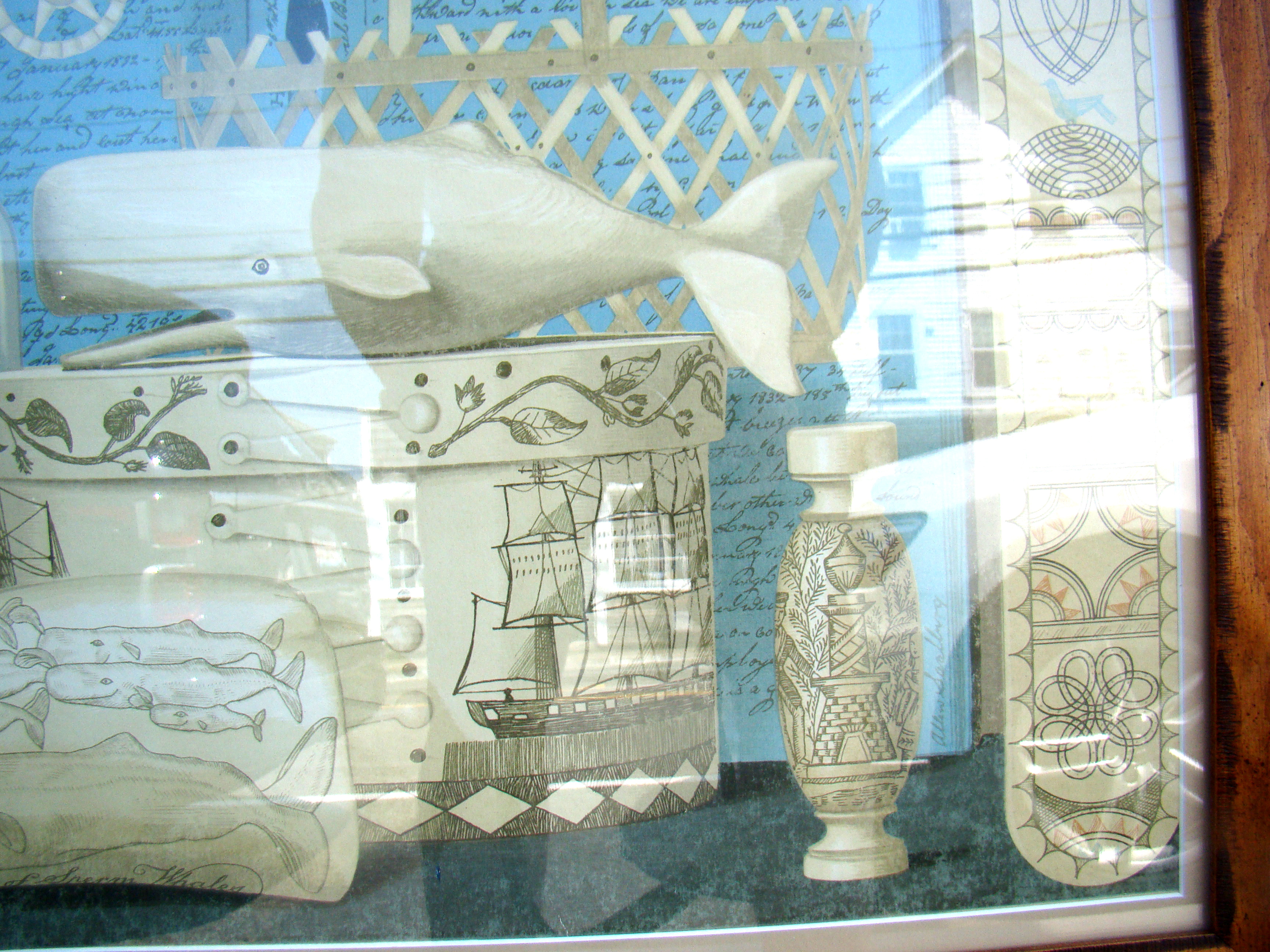 A wonderful collage of whaling and scrimshaw objects possibly done by Ralph Cahoon — image 3