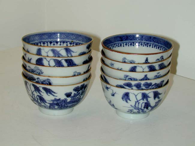 Set of 10 Chinese Export 'Imperial Nanking' Tea Bowls Circa 1810