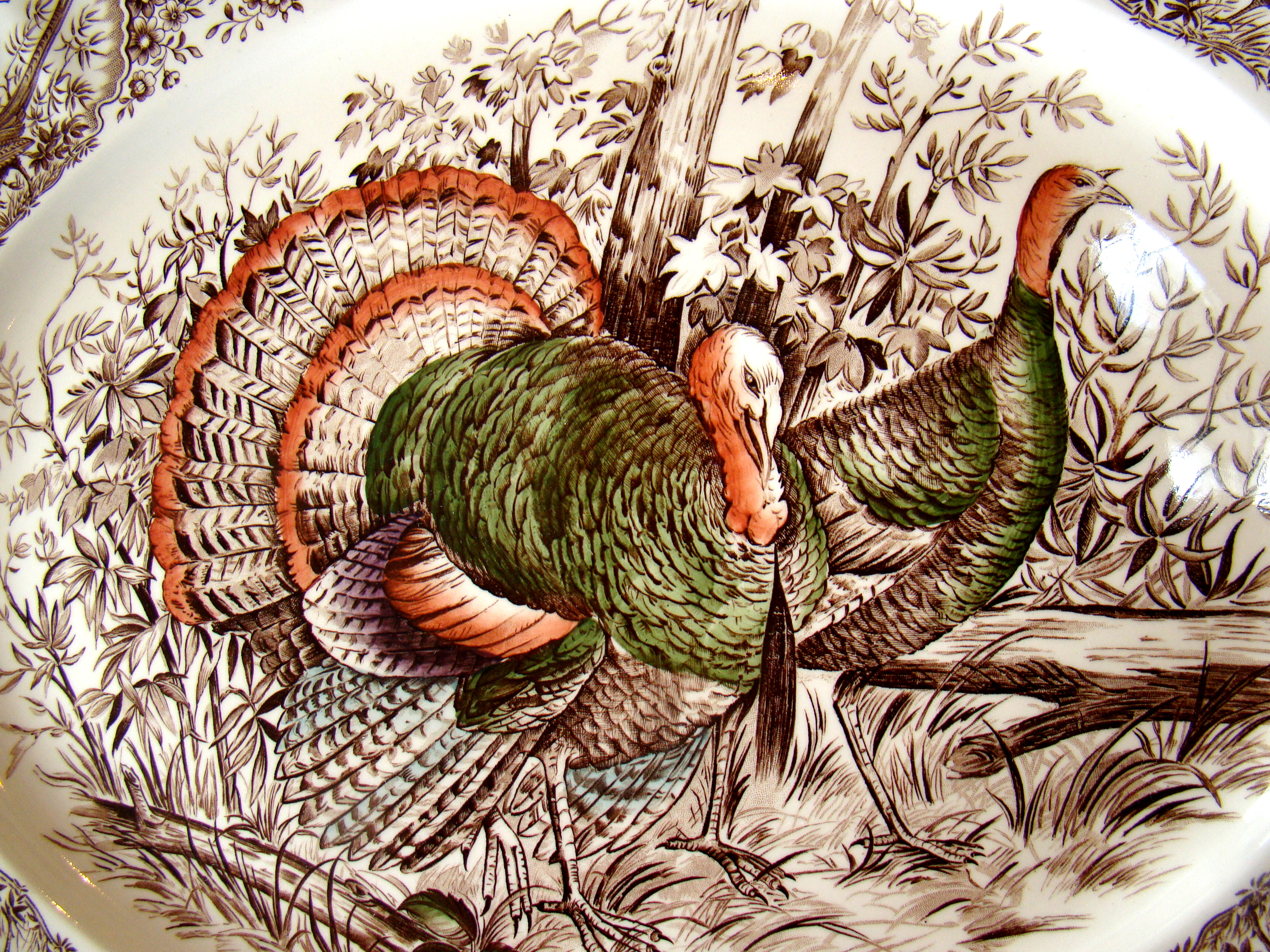 A fine vintage "WILD TURKEYS" serving platter by Johnson Brothers — image 2