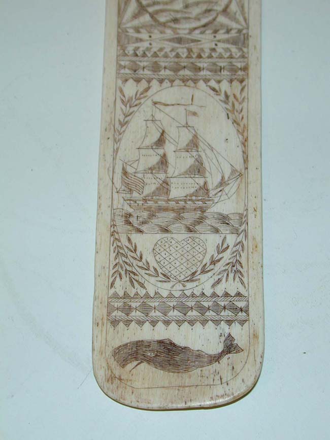 19th Century Whalebone Corset Busk with 20th Century Scriming — image 3
