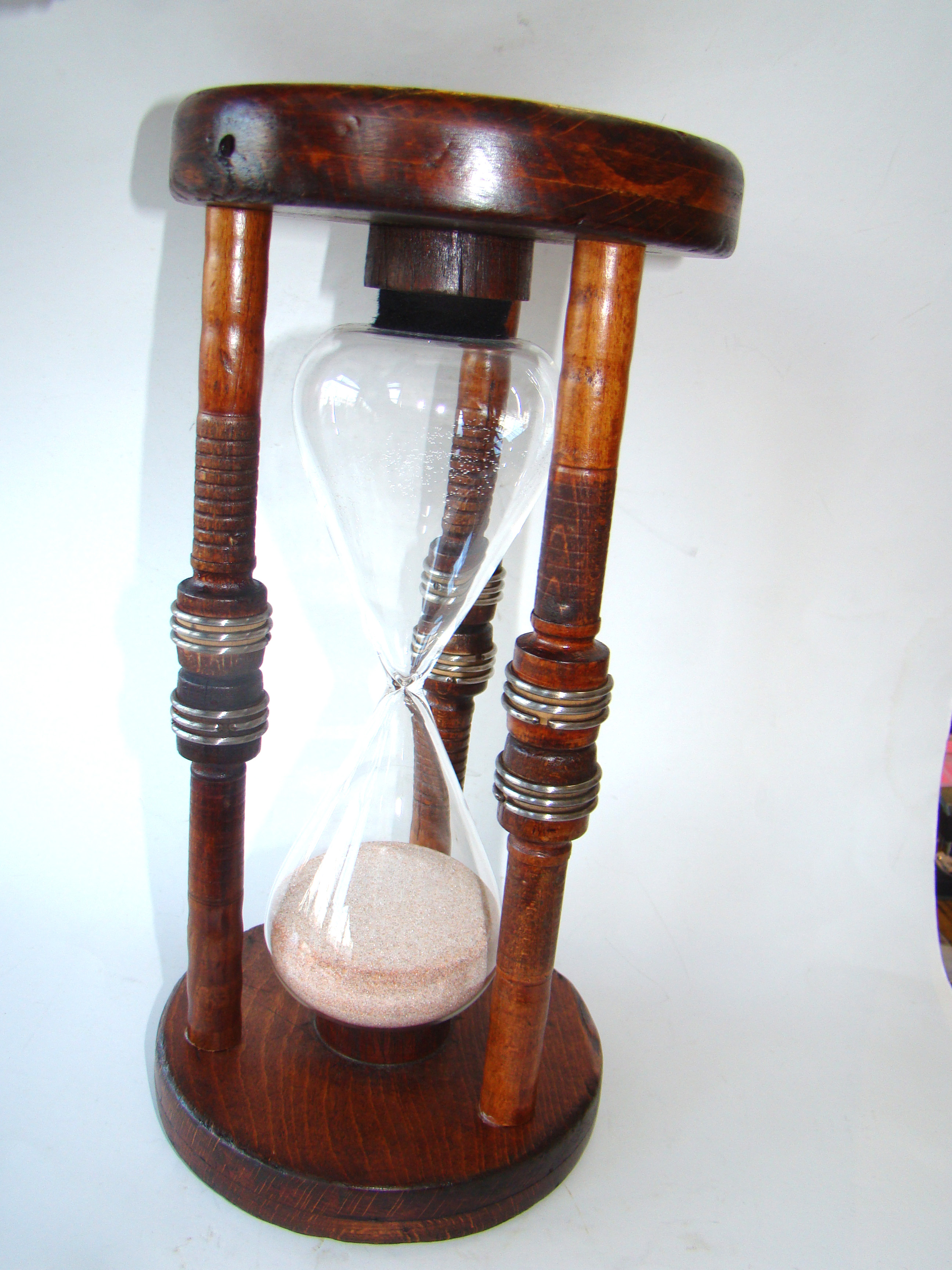 A fine vintage hourglass, height 13"