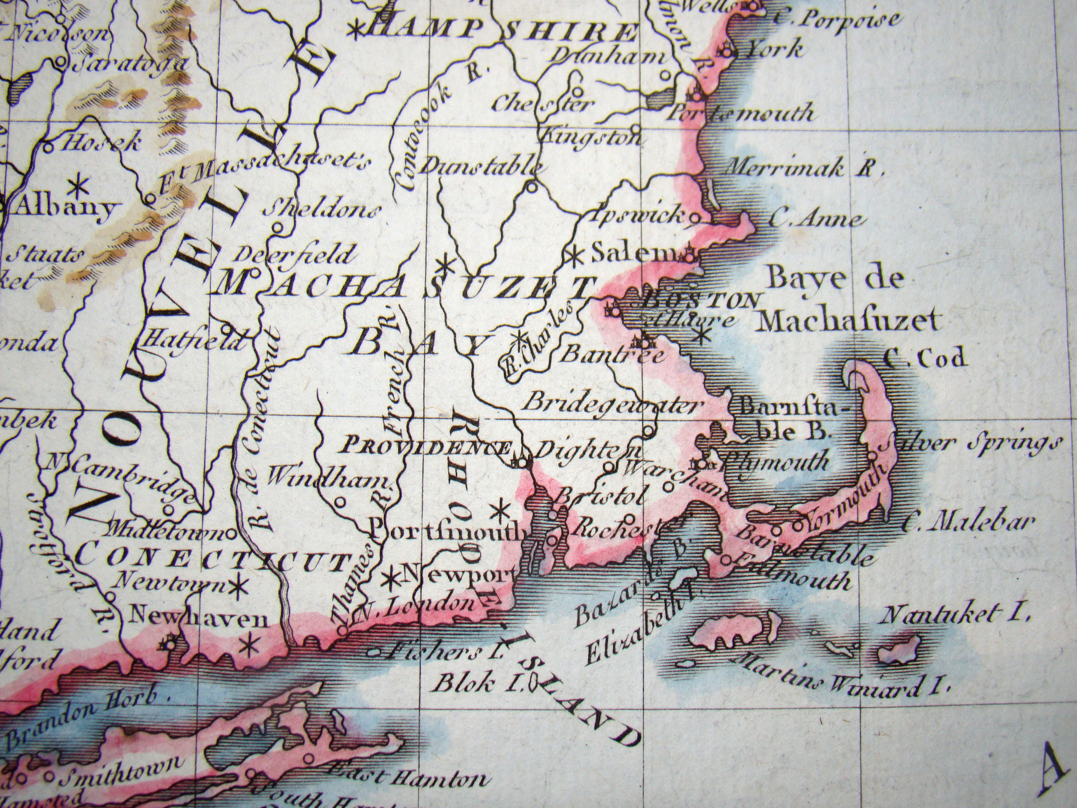 A fine and rare Map of North American by R.M Bonne, Royal Map Maker to King Louis XVI, circa 1780
