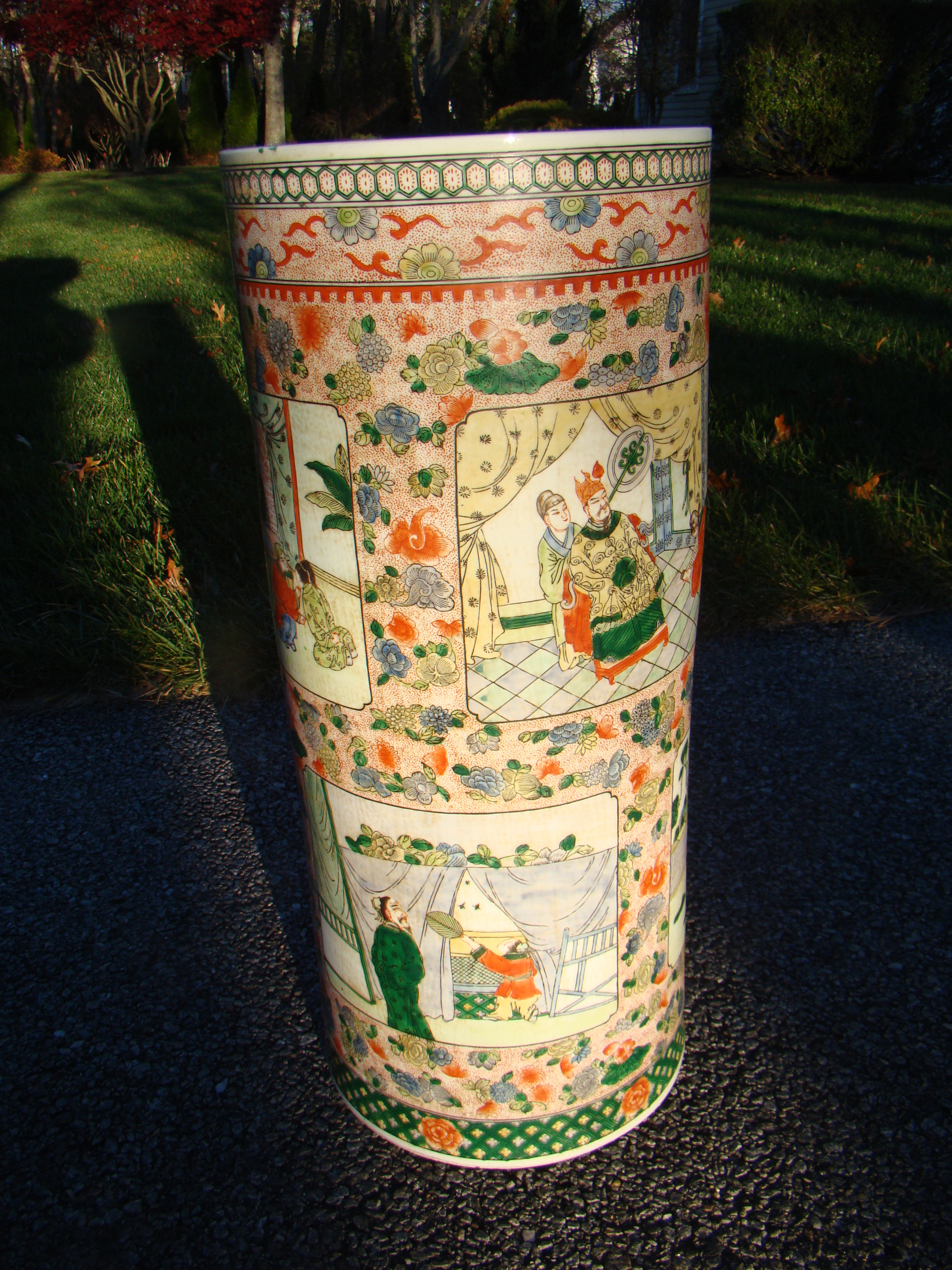 A stunning antique Chinese umbrella stand, late 19th or early 20th century