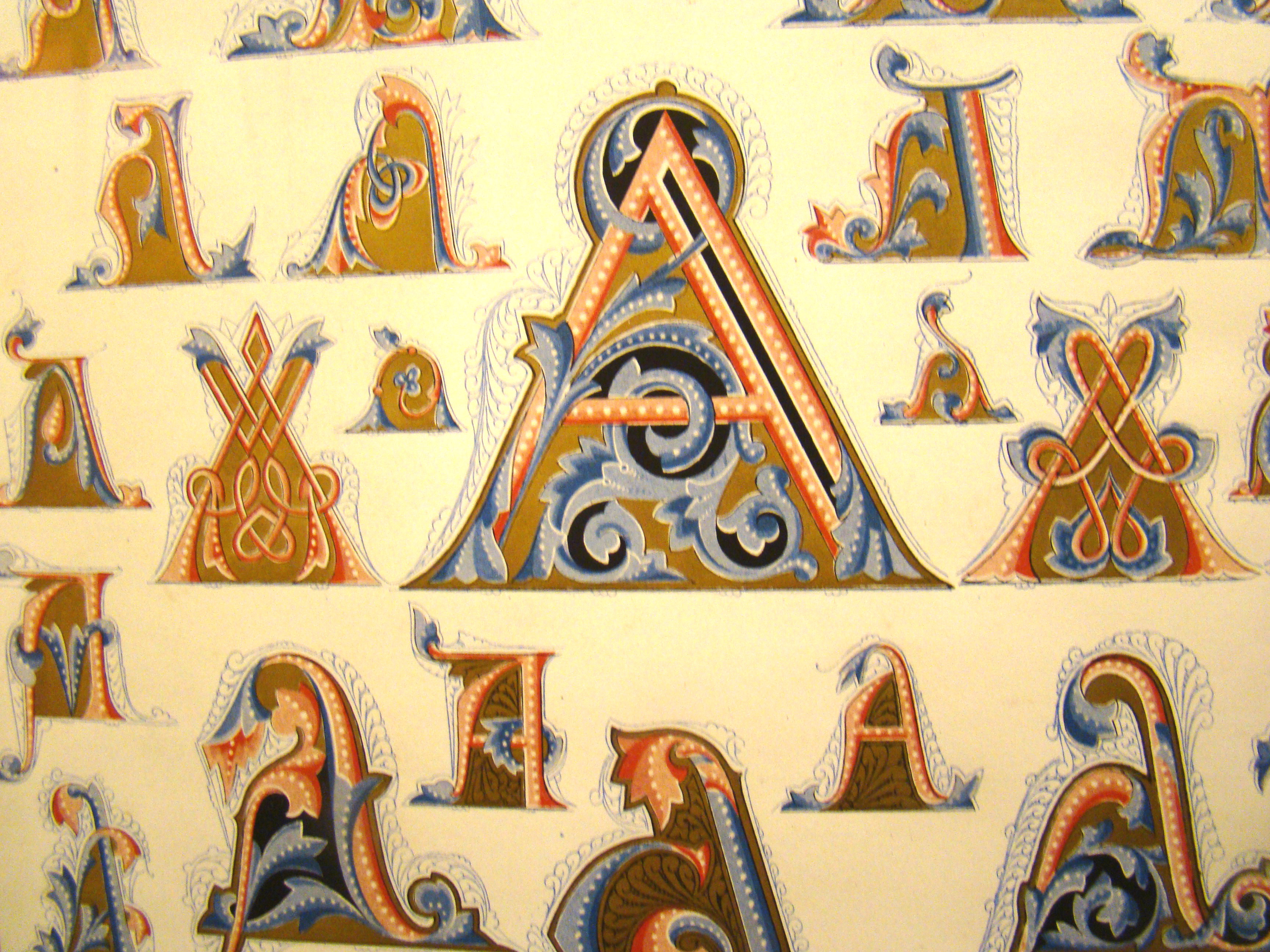 A wonderful chromolithograph depicting the letter "A" in various styles published April 1, 1864 — image 3