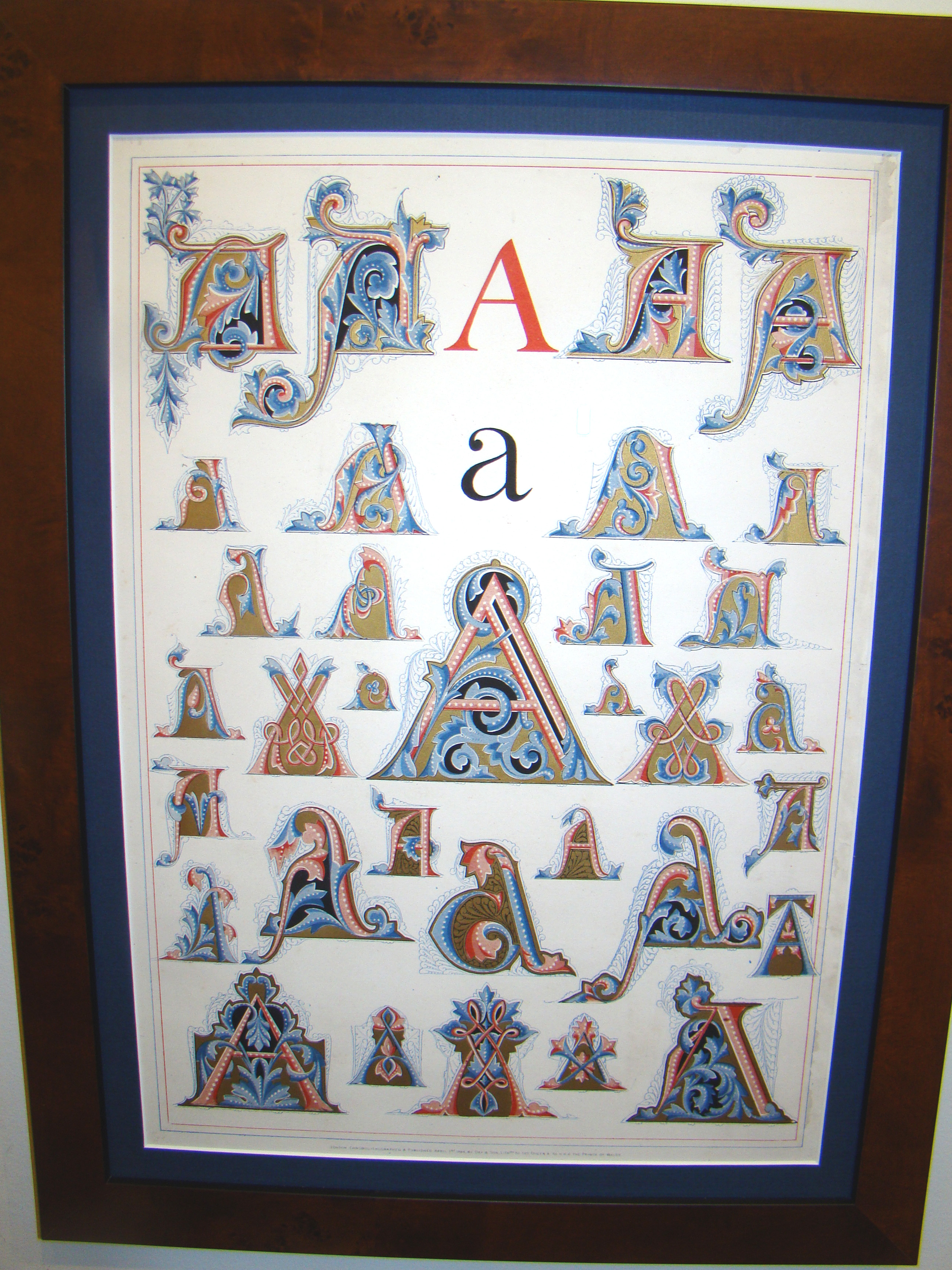 A wonderful chromolithograph depicting the letter "A" in various styles published April 1, 1864 — image 2