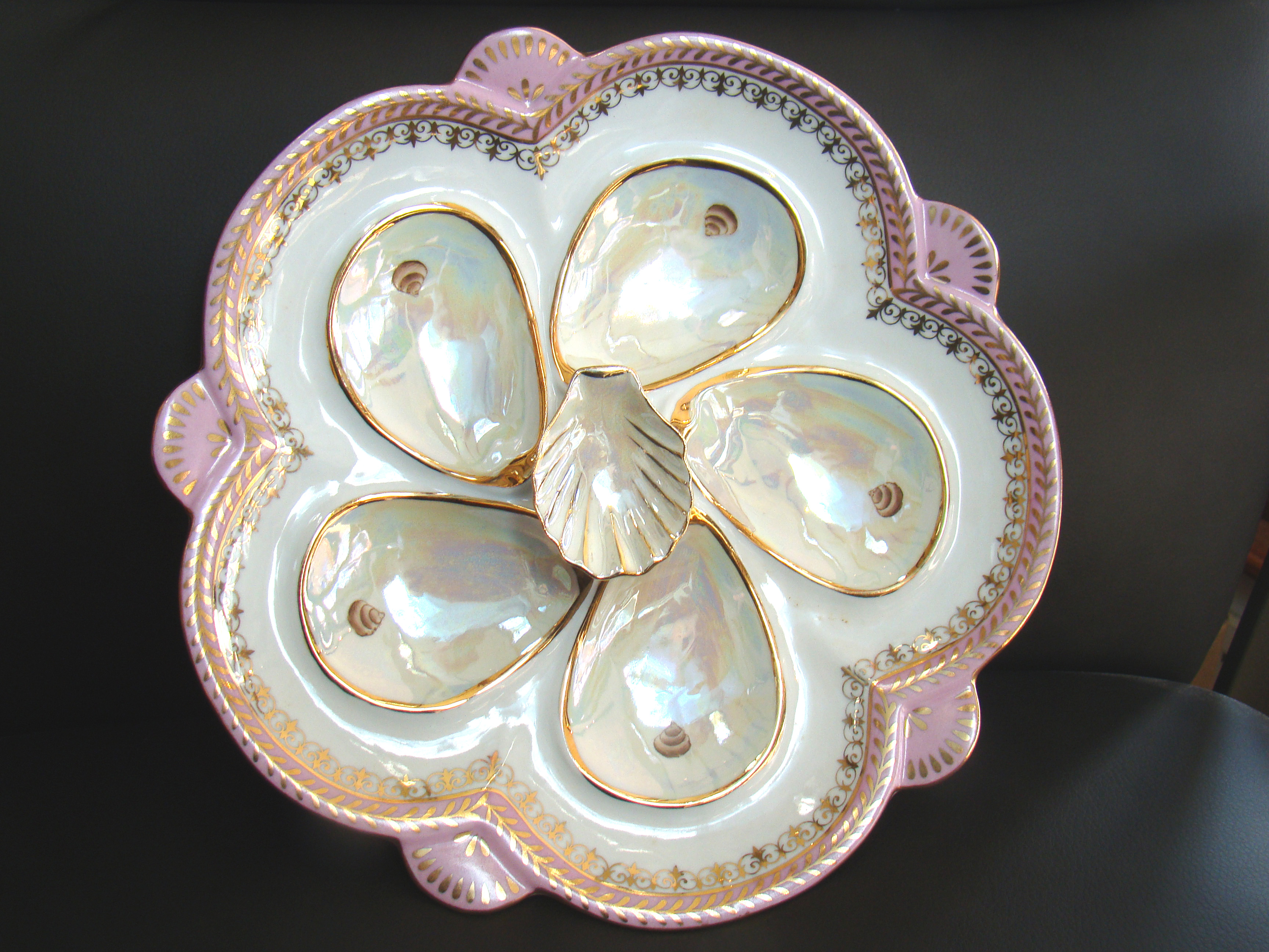 A fabulous vintage Limoges oyster plate