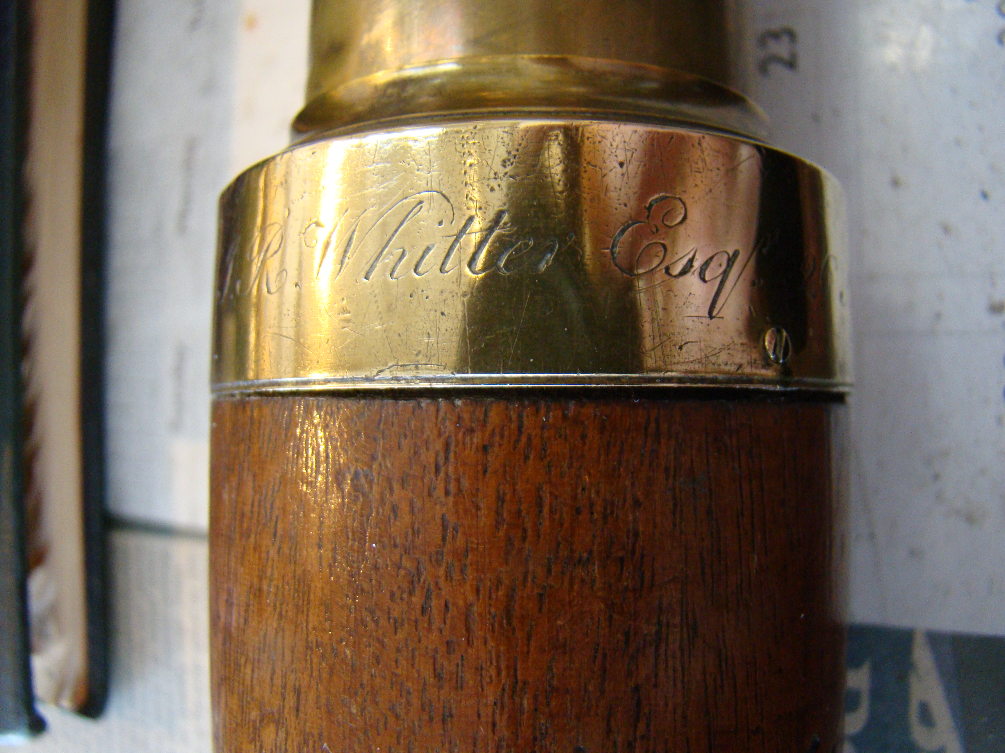 A fine English mahogany barreled single-draw telescope dated Nov. 16, 1822 — image 3