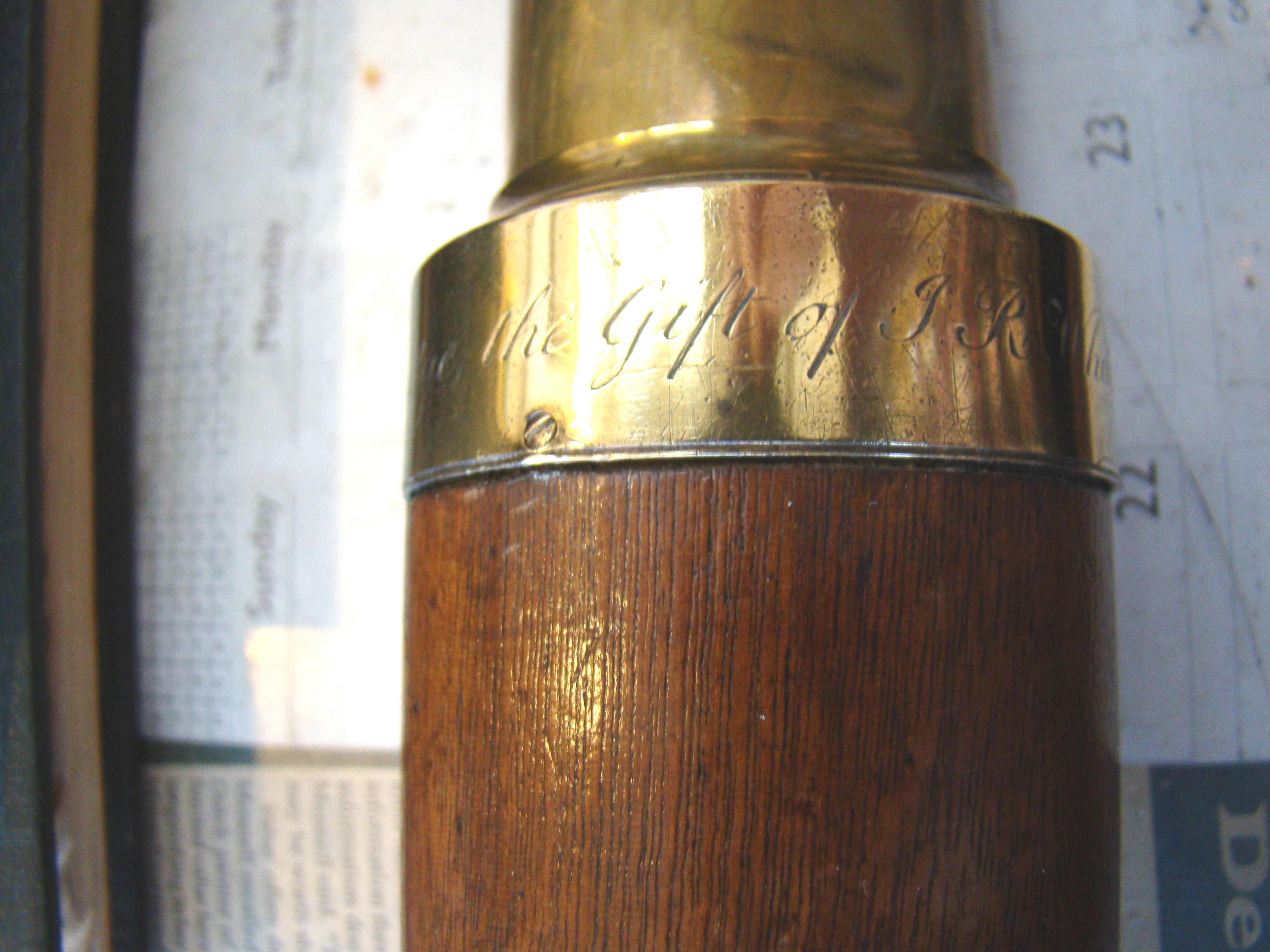 A fine English mahogany barreled single-draw telescope dated Nov. 16, 1822 — image 2