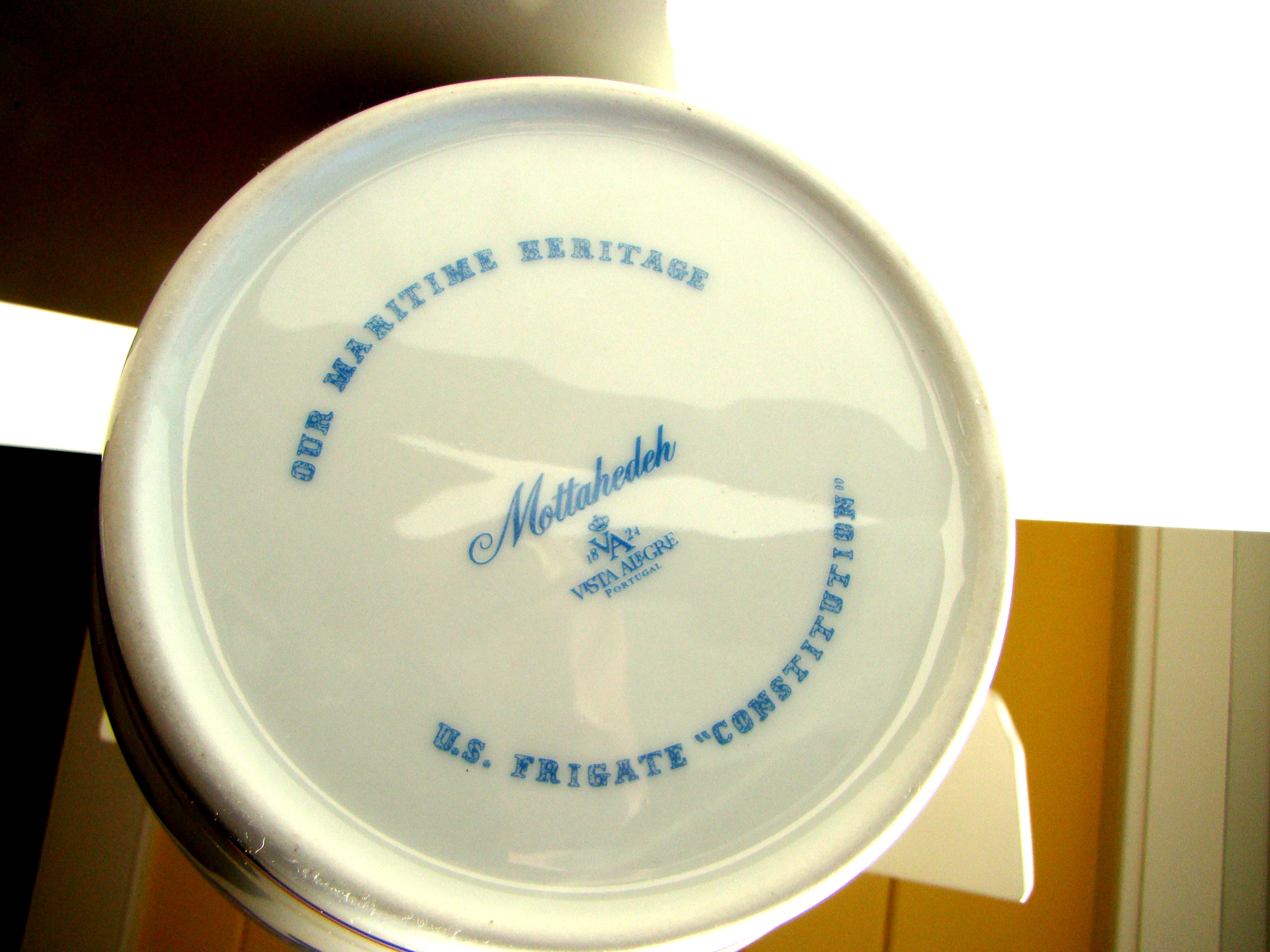A fine commemorative pitcher depicting the U S S Constitution made by Mottahedeh of Portugal — image 3