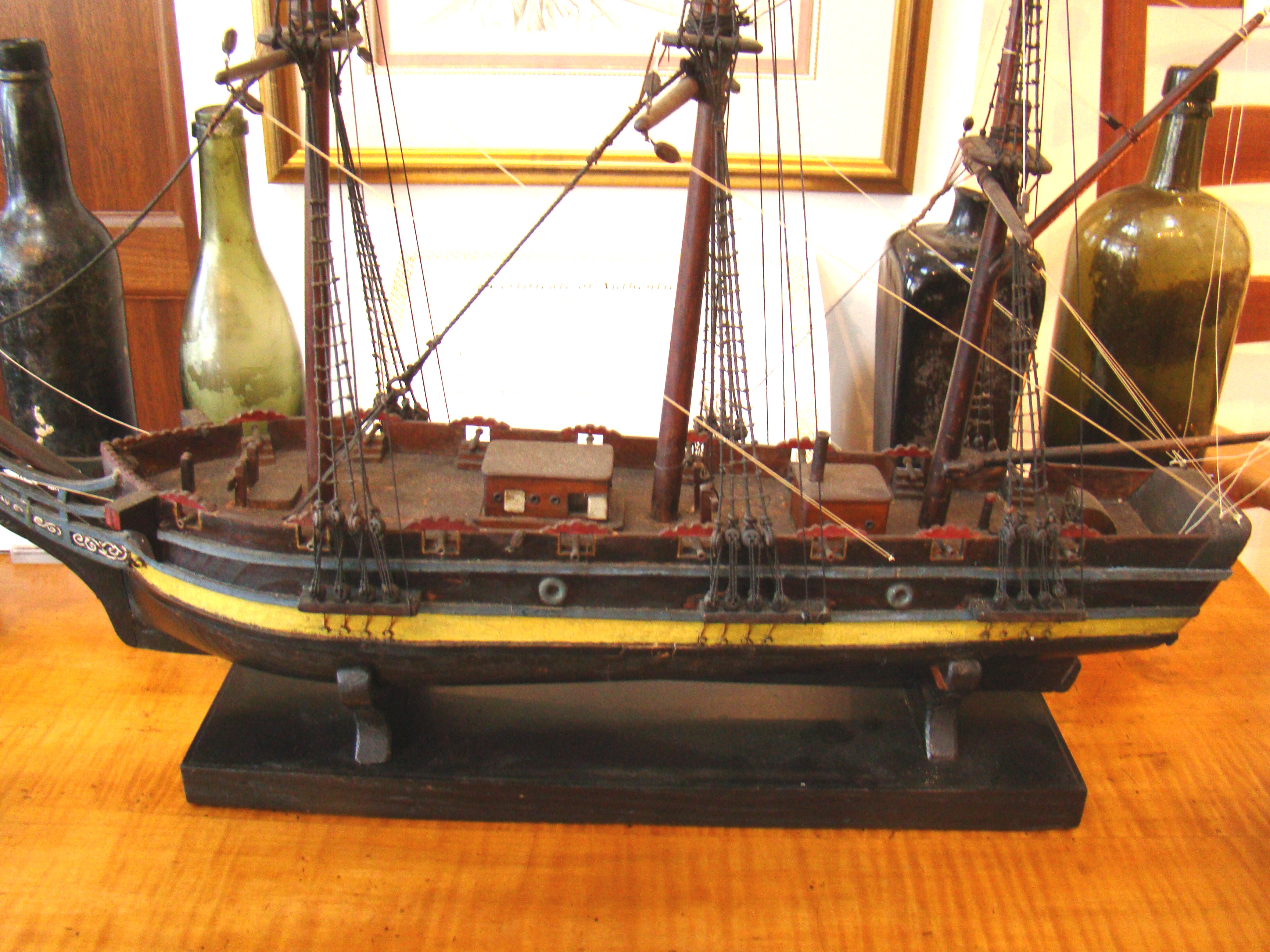 A finely detailed 19th century sctratch-built model of the Revolutionary War privateer AMERICA