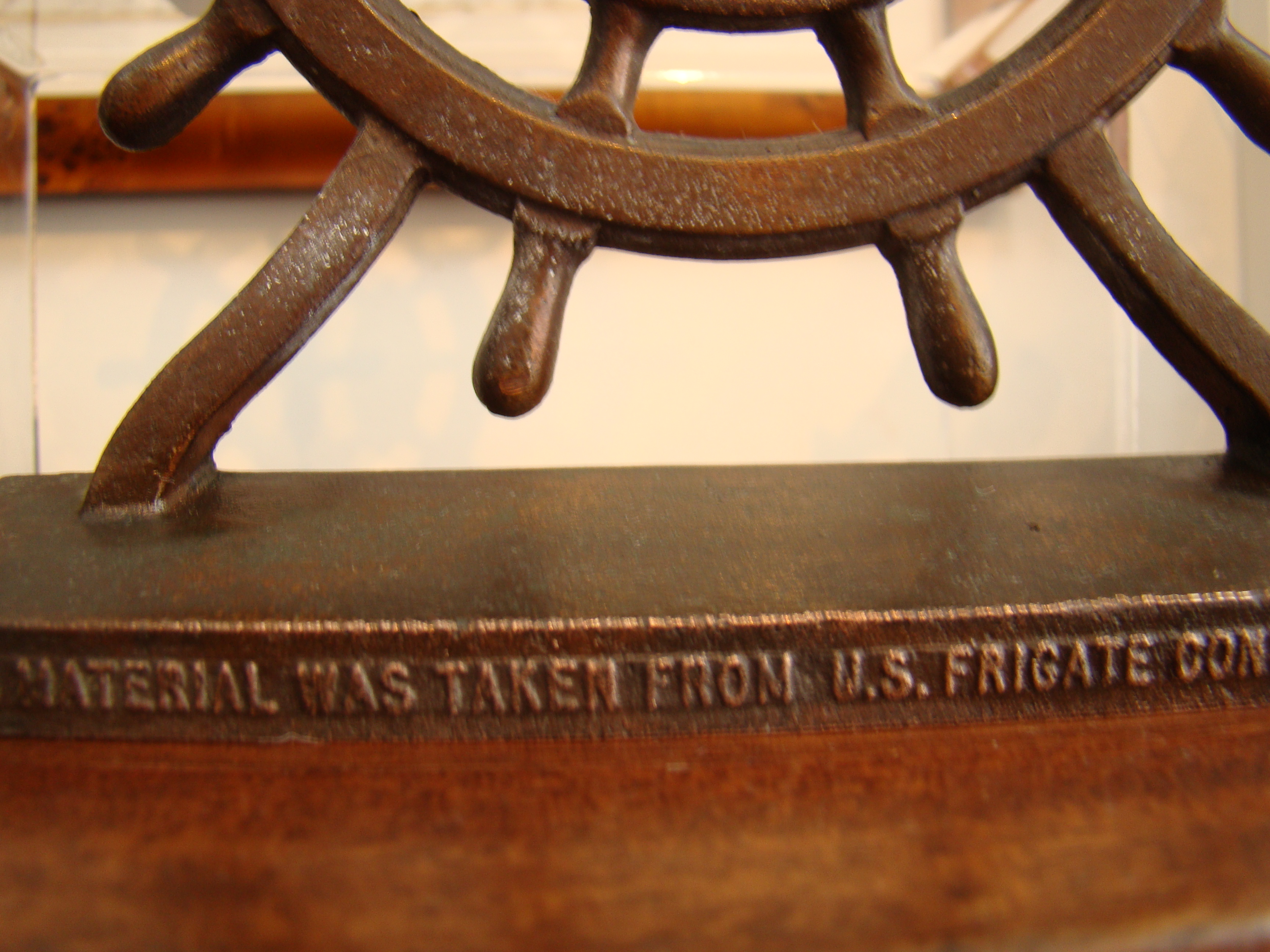 A fine and rare pair of "OLD IRONSIDES" bookends made in 1927 from material removed from the ship — image 3