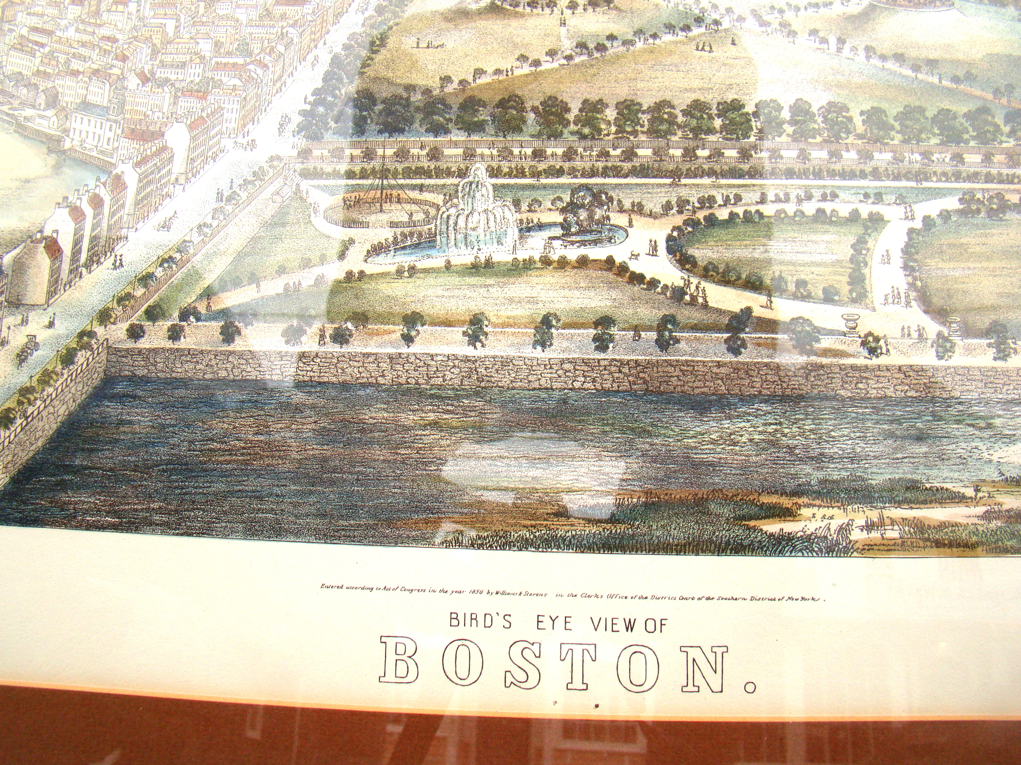 "A Bird's Eye View of Boston" printed in 1850 — image 3