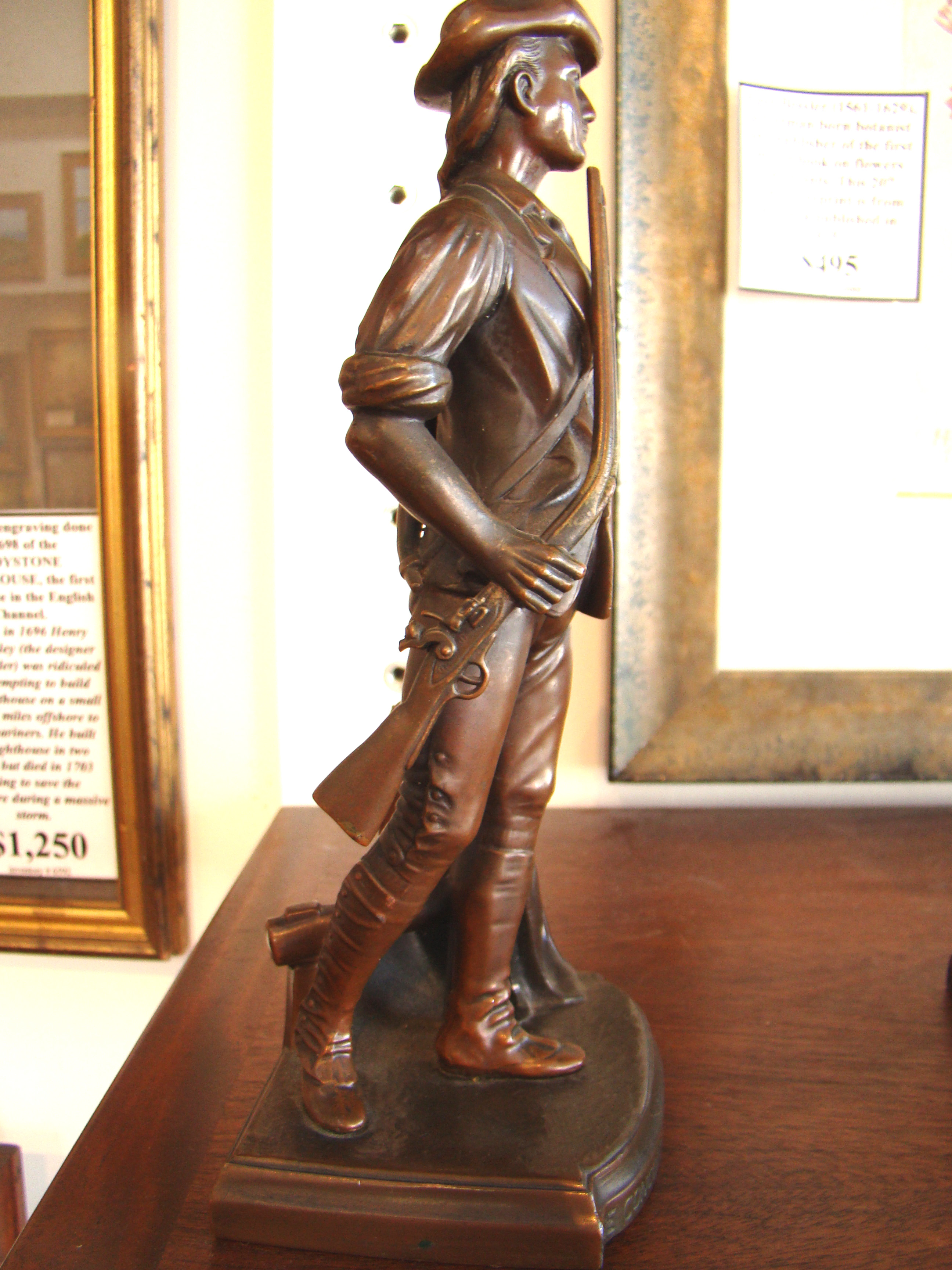 A R A R E pair of 1775 Concord Minuteman bookends made by Jennings Brothers circa 1930 — image 2