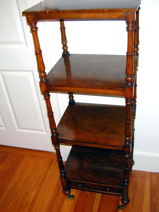 William IV Four-Tiered Walnut Etagere Circa 1835