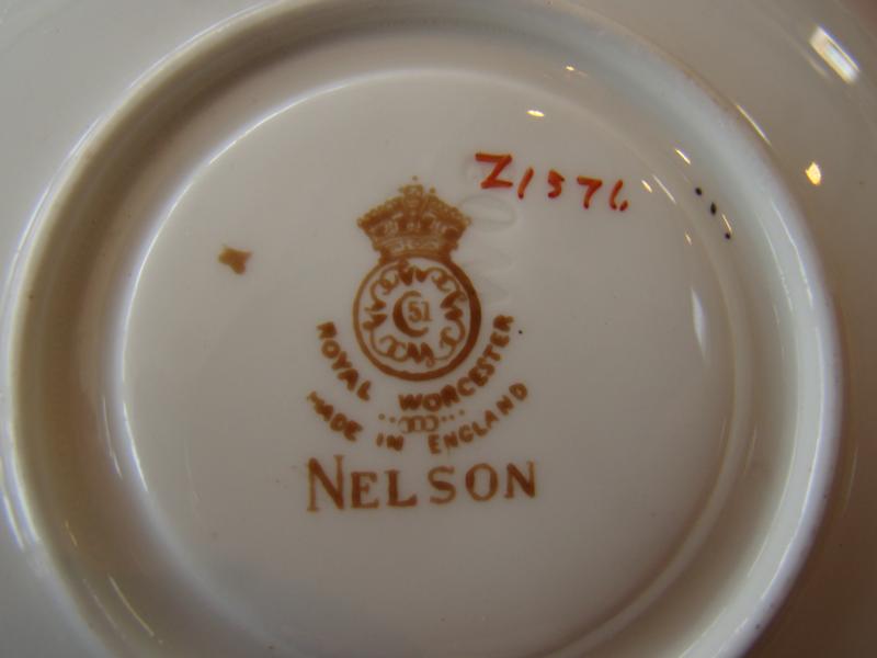 A  rare vintage Royal Worcester teacup & saucer in the NELSON pattern — image 2