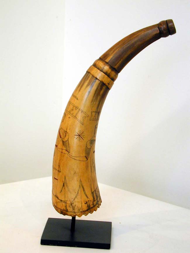 Fine early 19th Century engraved American Powder Horn — image 3