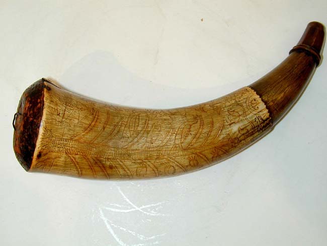 Rare Revolutionary War American Powder Horn Engraved "Ivory Soule, Nov. 23, 1776" — image 3