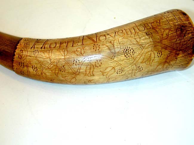 Rare Revolutionary War American Powder Horn Engraved "Ivory Soule, Nov. 23, 1776" — image 4