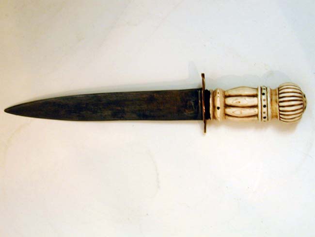 A 19th Century Sailor-Made Knife with Whale Ivory Handle
