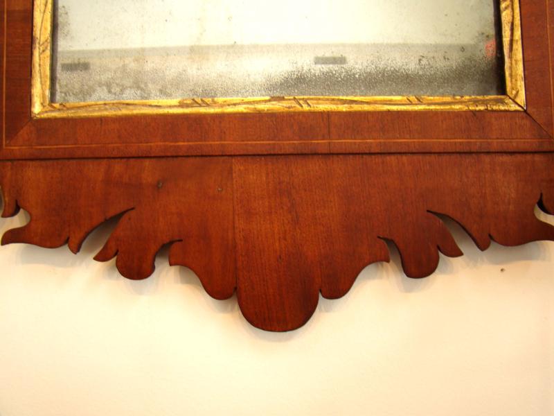 A fine late 18th century Chippendale style walnut mirror with original mirror glass — image 2