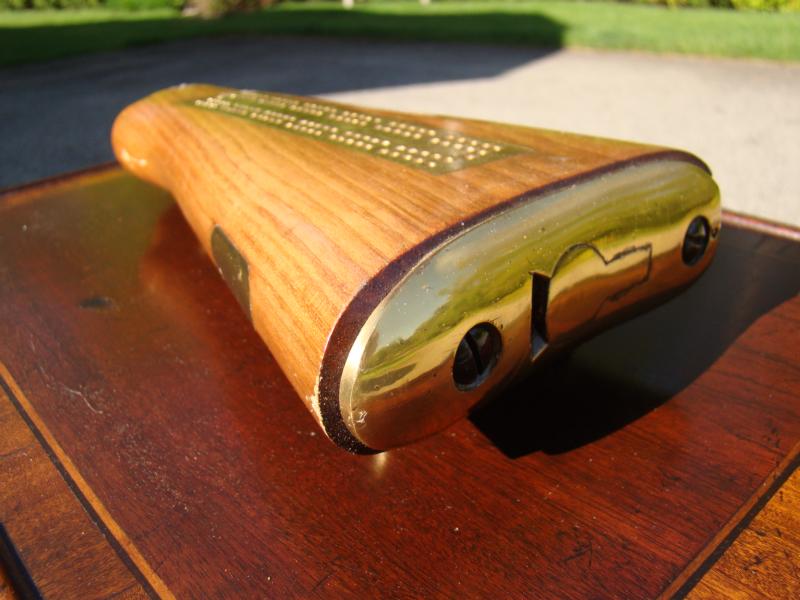 A late 19th/early 20th century rifle butt converted into a cribbage board — image 3