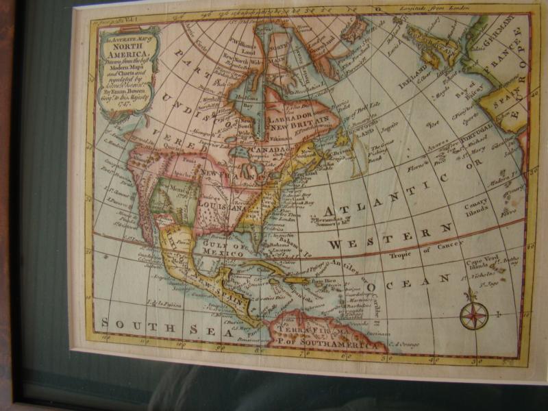 A RARE early map of North America dated 1747