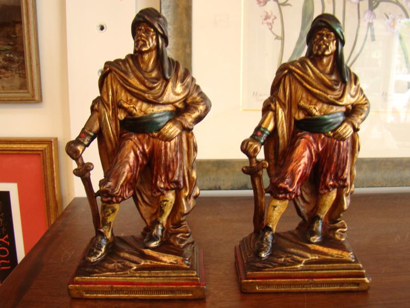 A pair of PIRATE bookends made by the Armor Bronze Company circa 1930