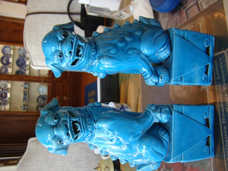 A large and stunning pair of Chinese Foo Dogs circa 1890-1920