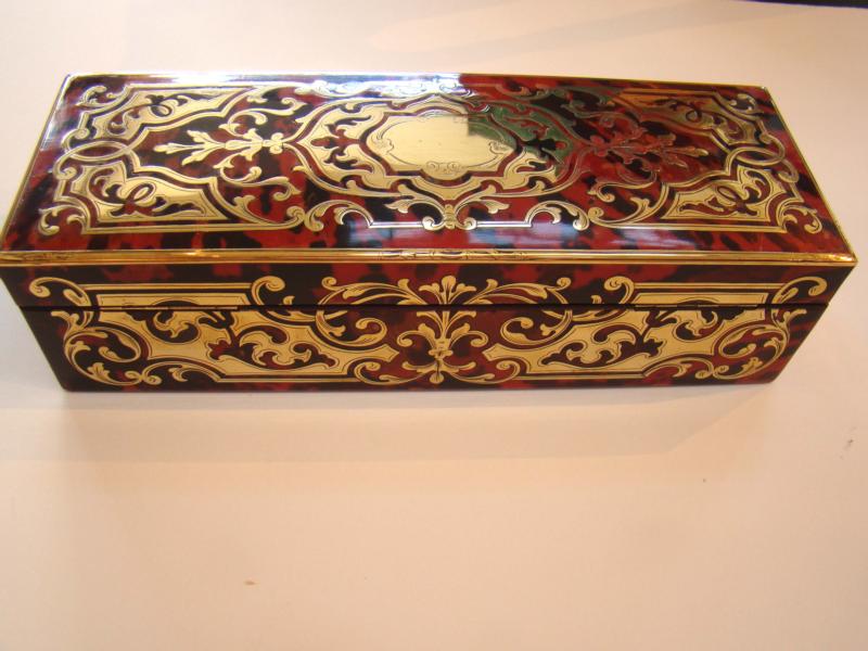 A stunning boule work inlaid jewelry box circa 1870