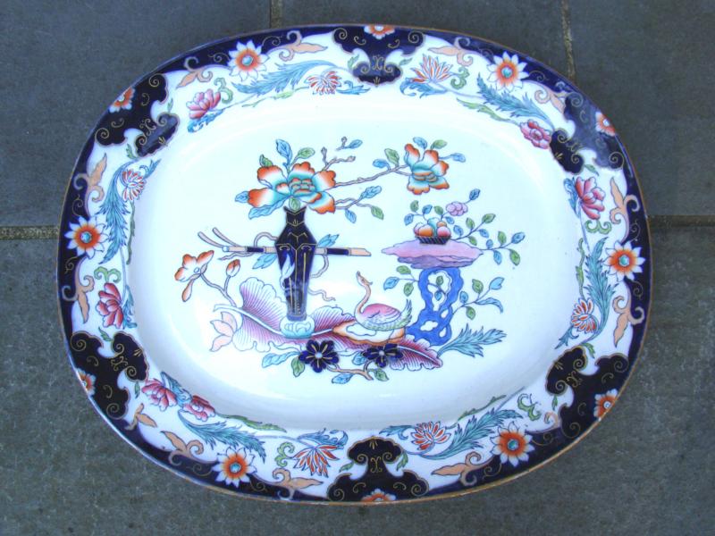 A large antique English Staffordshire platter circa 1840-1860