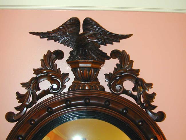 Rare Regency Period Mahogany Convex Mirror Circa 1810 — image 2
