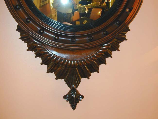 Rare Regency Period Mahogany Convex Mirror Circa 1810 — image 3