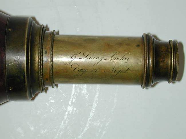 A Fine and Rare Early 19th Century Three-Draw Telescope Signed 'G. Dixey' With Original Case — image 2