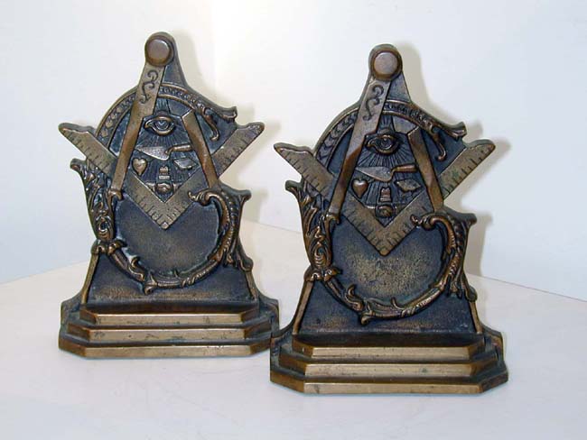 Late 19th Century Masonic Bookends
