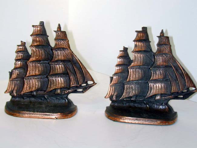 Pair of Sailing Ship Bookends Circa 1924