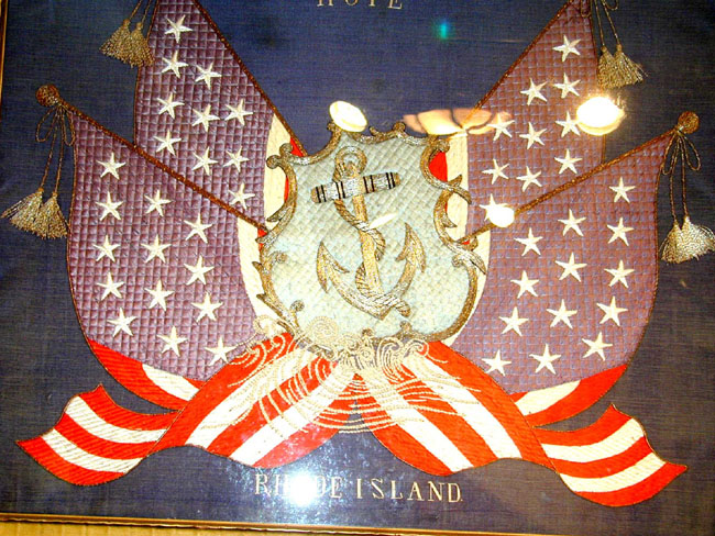 Late 19th or Early 20th Century Silkwork Flag of Rhode Island  — image 2