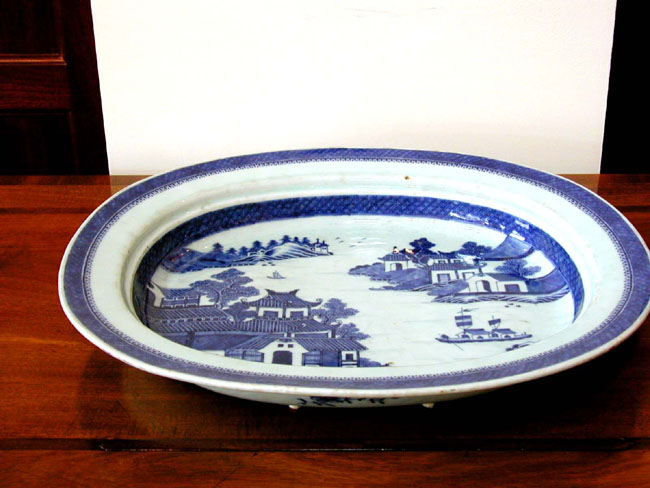 Early 19th Century Nanking Serving Platter With Pierced Strainer circa 1820 — image 2