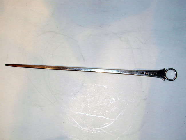 An 18th Century English Silver Meat Skewer Hallmarked 1768