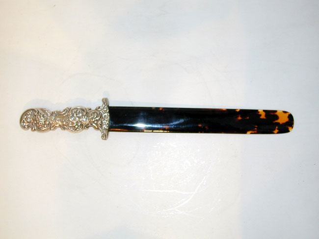 Victorian Silver Mounted Tortoiseshell Page Turner Hallmarked 1895