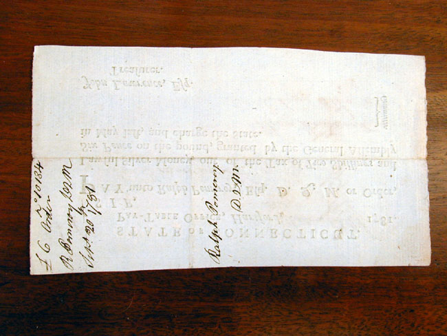 Revolutionary War Note Payable Issued By The State of Connecticut Sept. 20, 1781 — image 2