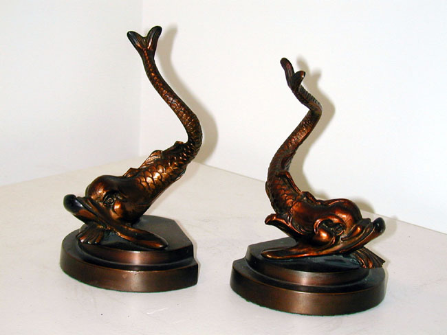 Pair of 'Ronson' Dolphin form Bookends circa 1939