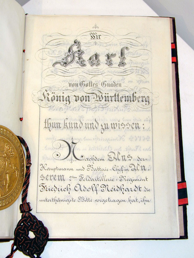 Wonderful Late 19th Century Royal Grant of Arms Issued by King Karl of Prussia — image 3