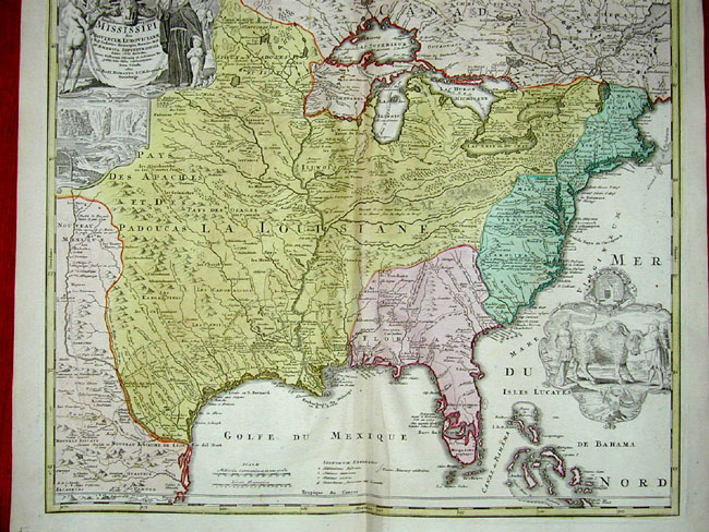 Early 18th Century Map of the Mississippi By Homann