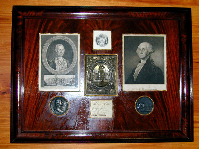 Framed Grouping of 18th and 19th Century GEORGE WASHINGTON Memorabilia Including His Signature