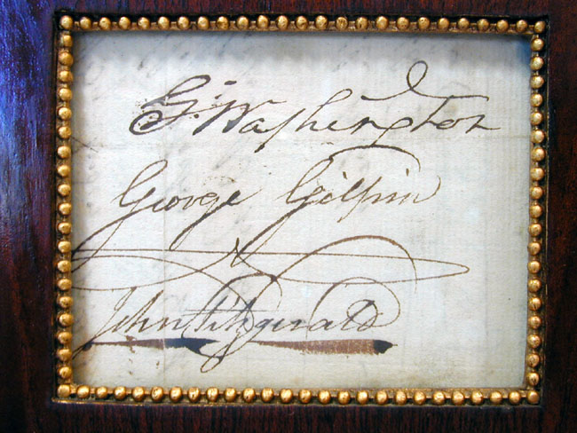 Framed Grouping of 18th and 19th Century GEORGE WASHINGTON Memorabilia Including His Signature — image 2