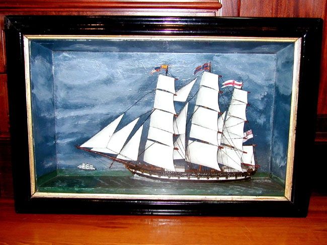 Outstanding 19th Century Sailor-Made Diorama of the English 24 Gun Frigate 'Sea Witch'
