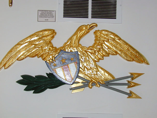 Hand Carved 'Fighting' Eagle by Joseph Uranker of Martha's Vineyard