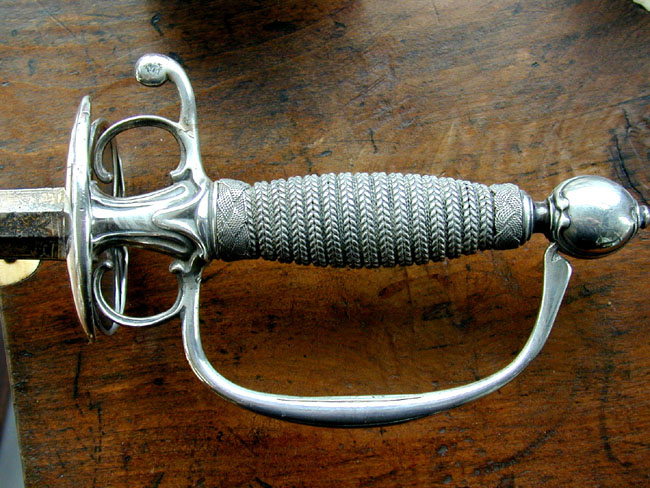 Fine Early 18th Century English Officer's Silver Hilted Short Sword Circa 1710-1740