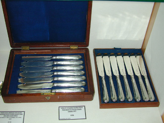 A Set of 14 English Sterling Silver Fish Knives By George Angell of London 1873