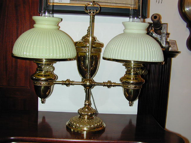 Outstanding 19th century Double Student Lamp Circa 1879